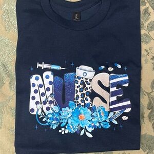 Gildan Navy Blue Nurse Graphic Tee, nurse gift ideas
